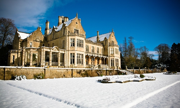 Orchardleigh exterior covered in snow