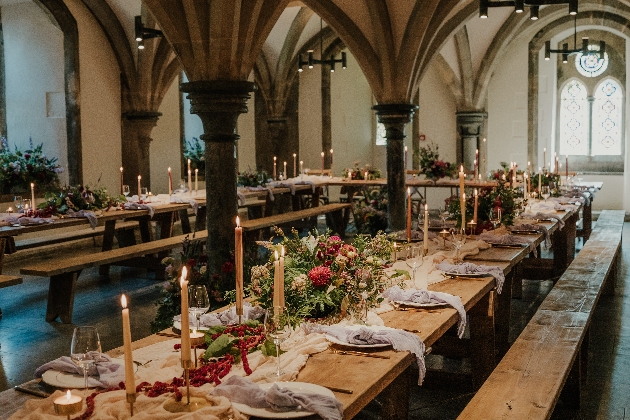 The Bishop’s Palace and Gardens wedding breakfast set up