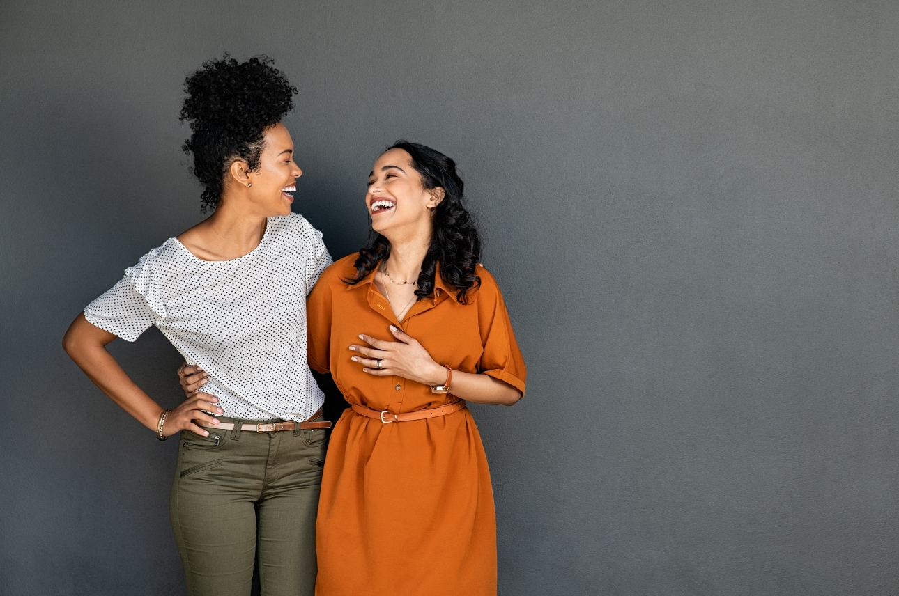 two married women embracing