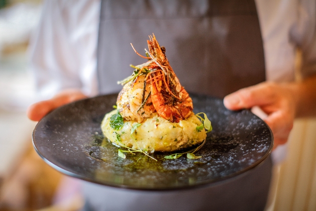 Plate of new French cuisine at The Francis Hotel