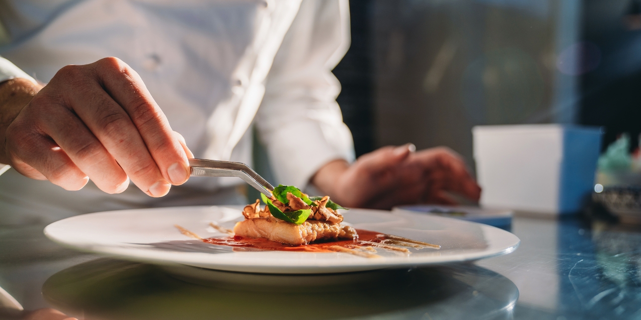 chef plating up food