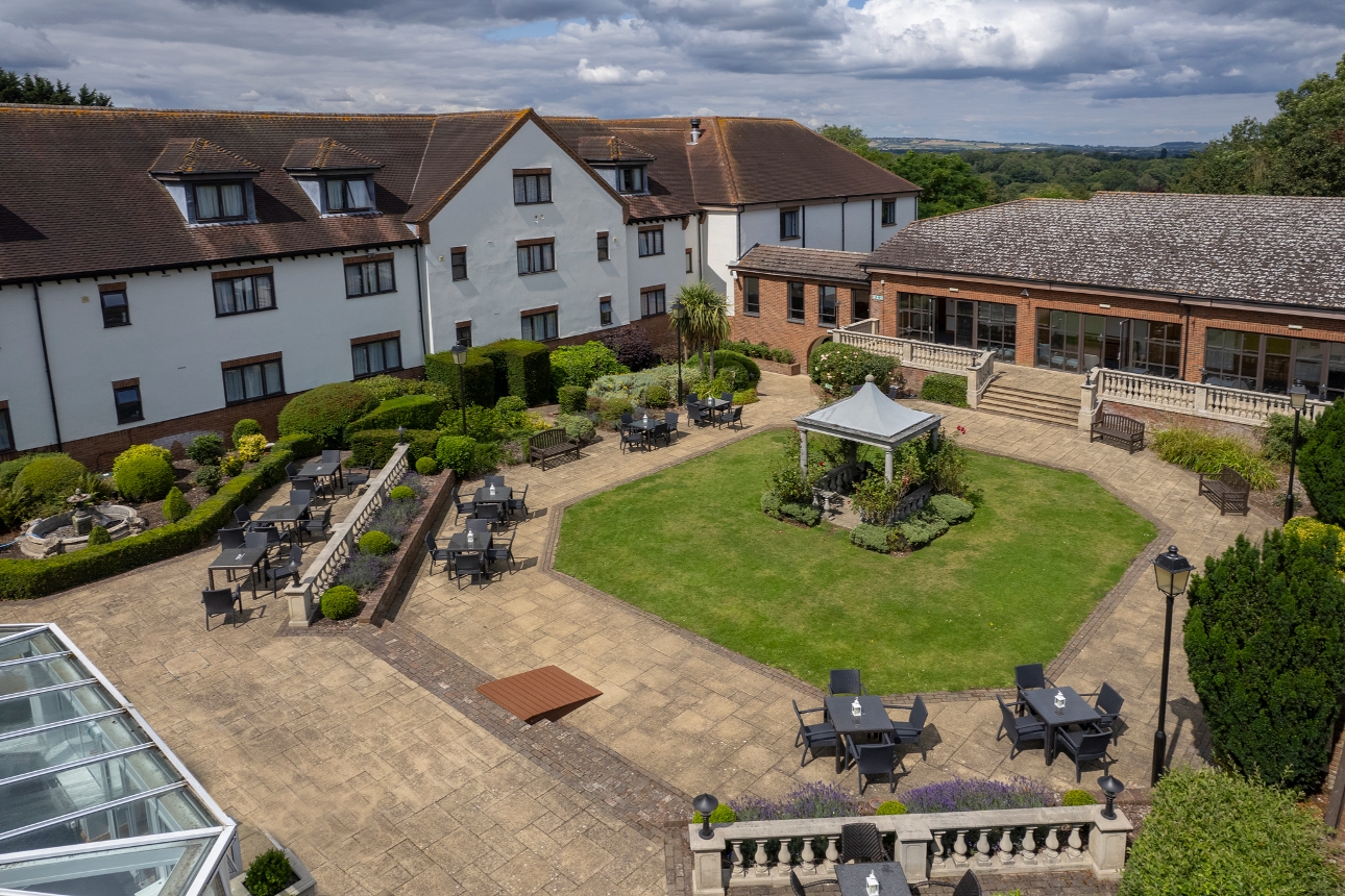 rural retreat with a hotel and garden