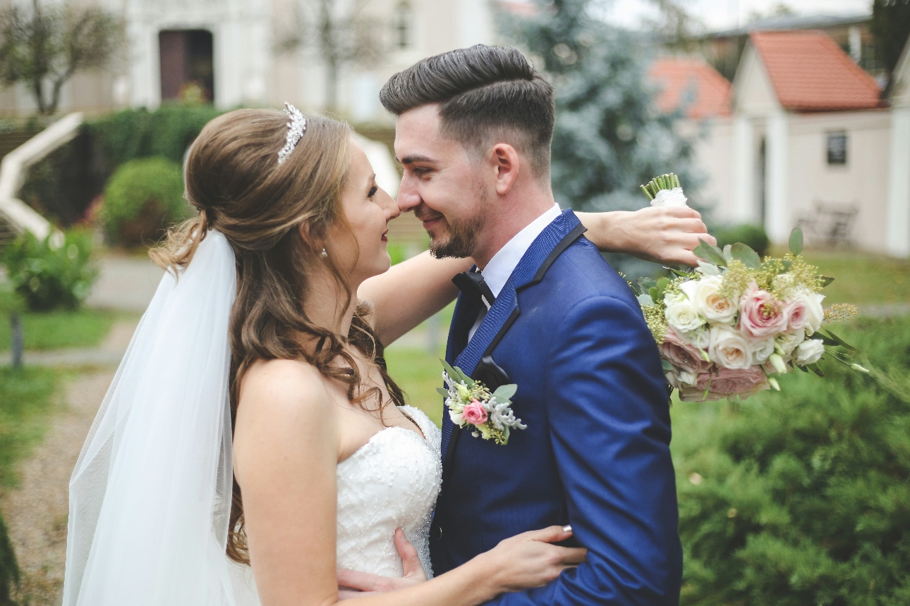 couple on wedding day